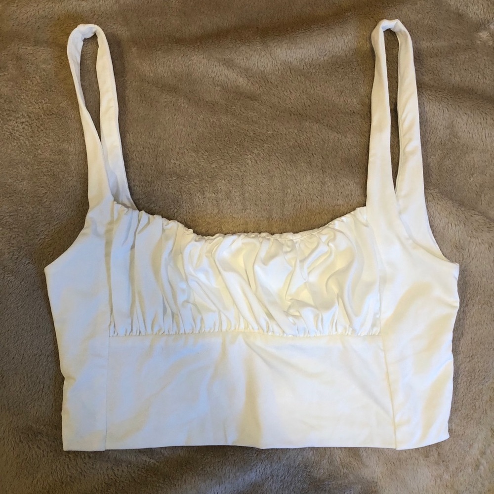 Ruched White Tank